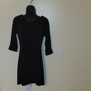Elegant Black Women's Dress. Cowl Back With Removable Chain Accent